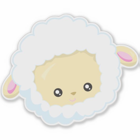 Schapen, kleine schapen, Baby schapen, witte schap Sticker (Voorkant)