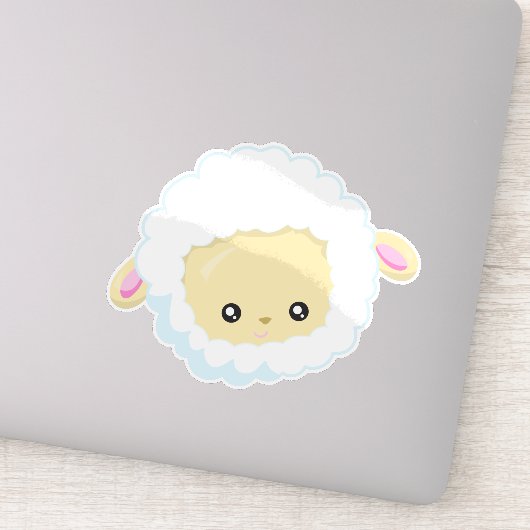 Schapen, kleine schapen, Baby schapen, witte schap Sticker (Detail)