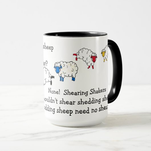 Schapen-/lamsverhoortwistergedicht Mok (Voorkant rechts)