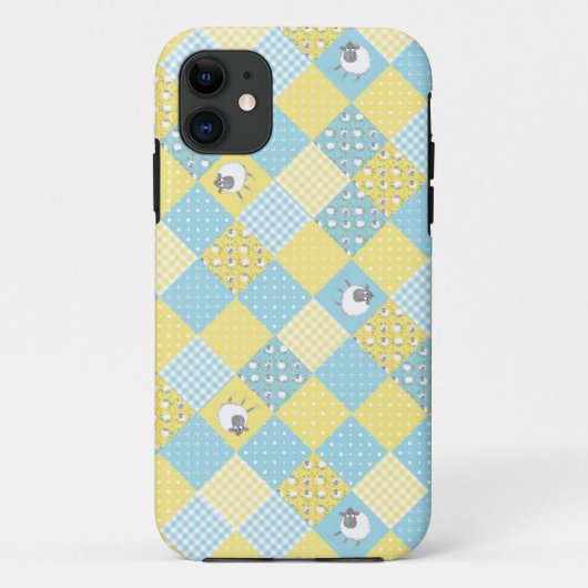 Schapen, Land Faux Patchwork iPhone 5/5s Hoesje (Achterkant)