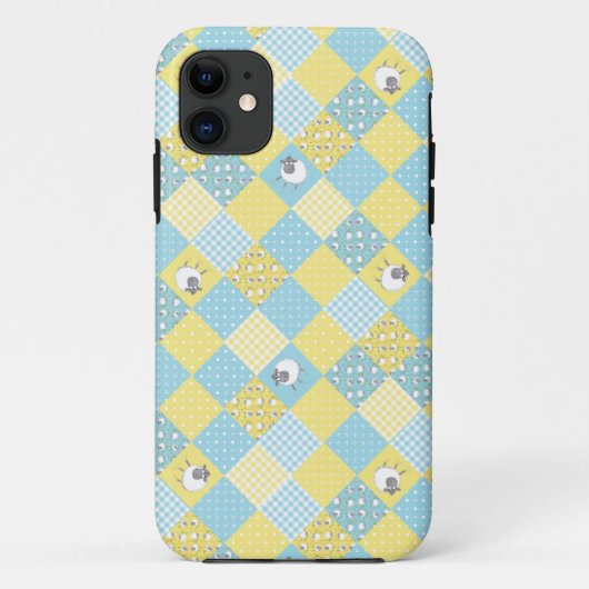 Schapen, Land Faux Patchwork iPhone 5/5s Hoesje (Achterkant)