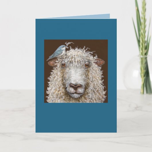 Schapen met Cerulean warbler card Kaart (Voorkant)