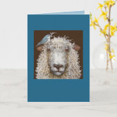 Schapen met Cerulean warbler card Kaart (Gele Bloem)