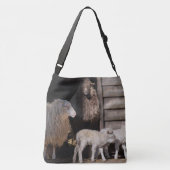 Schapen met dierenfoto's van lammeren crossbody tas (Achterkant)