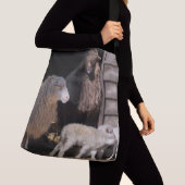 Schapen met dierenfoto's van lammeren crossbody tas (Dichtbij)