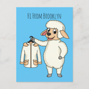 Schapen met een jasje cartoon briefkaart