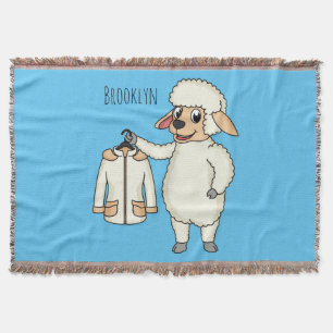 Schapen met een jasje cartoon deken