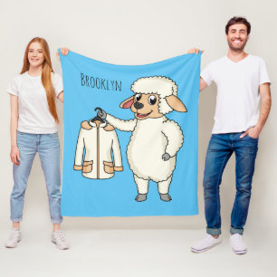 Schapen met een jasje cartoon fleece deken