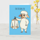 Schapen met een jasje cartoon kaart (Gele Bloem)