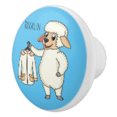 Schapen met een jasje cartoon keramische knop (Rechts)