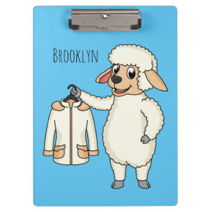 Schapen met een jasje cartoon klembord