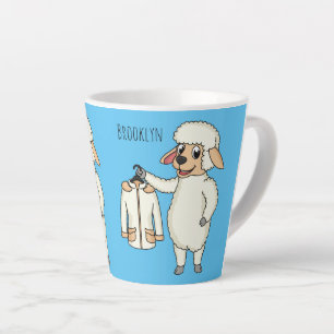 Schapen met een jasje cartoon latte mok