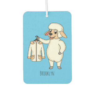 Schapen met een jasje cartoon luchtverfrisser
