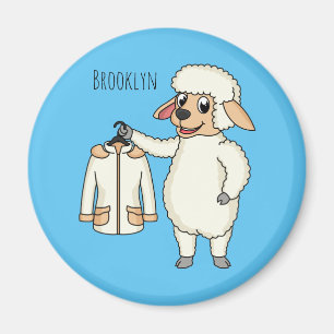 Schapen met een jasje cartoon magneet