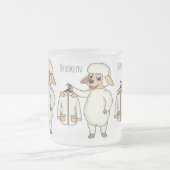 Schapen met een jasje cartoon matglas koffiemok (Center)