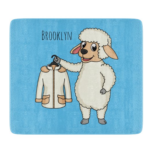 Schapen met een jasje cartoon snijplank (Voorkant)