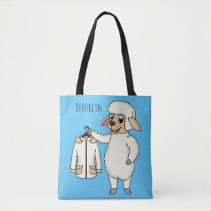 Schapen met een jasje cartoon tote bag