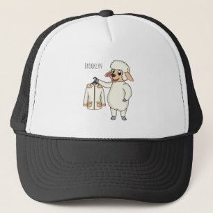 Schapen met een jasje cartoon trucker pet