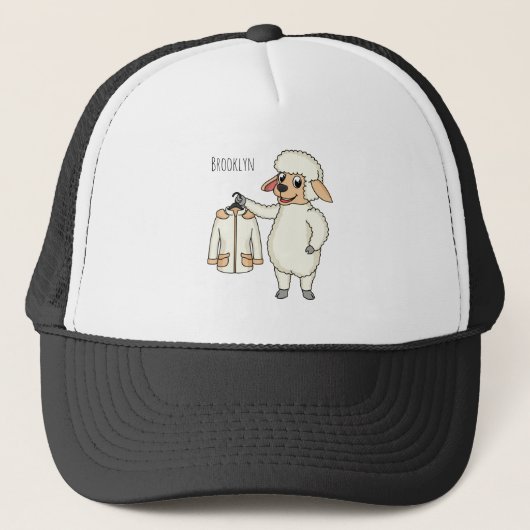Schapen met een jasje cartoon trucker pet (Voorkant)