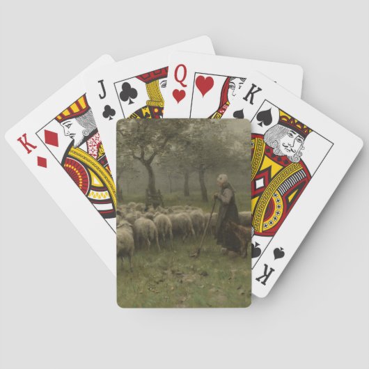Schapen met een kudde schapen, Anton Mauve Pokerkaarten (Achterkant)