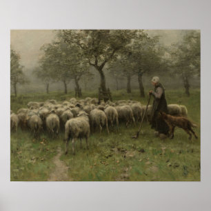 Schapen met een kudde schapen, Anton Mauve Poster