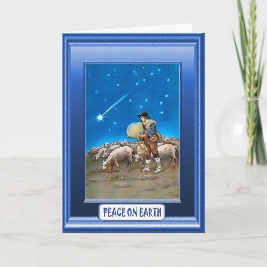 Schapen met hun herder feestdagen kaart (Voorkant)