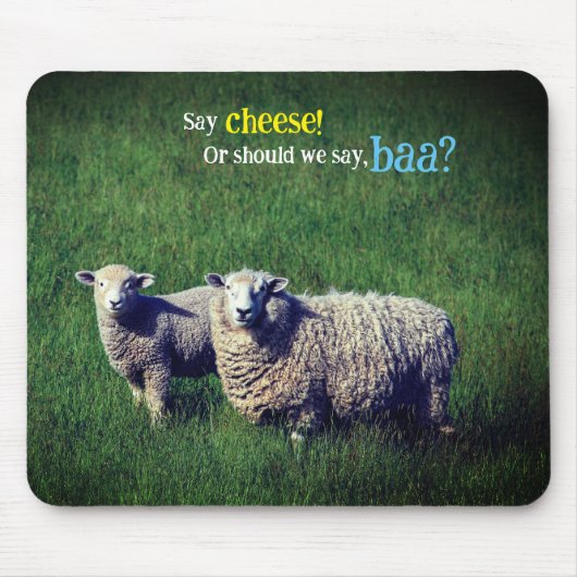 Schapen met lam in grasweide muismat (Voorkant)