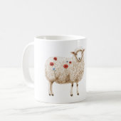 Schapen Met Rode Klaprozen Koffiemok (Voorkant links)