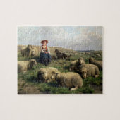 Schapen met schapen in een landschap legpuzzel (Horizontaal)