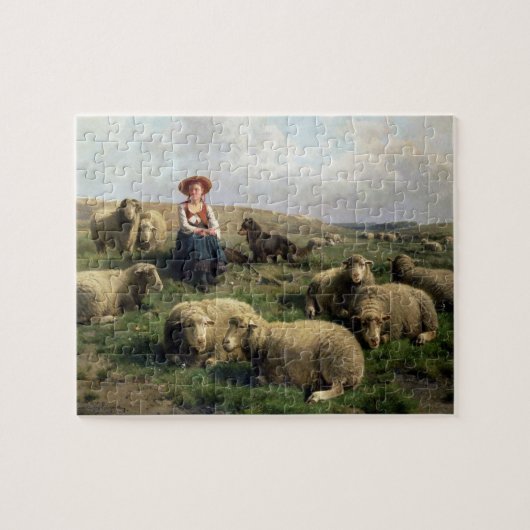 Schapen met schapen in een landschap legpuzzel (Horizontaal)
