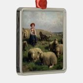 Schapen met schapen in een landschap metalen ornament (Rechts)