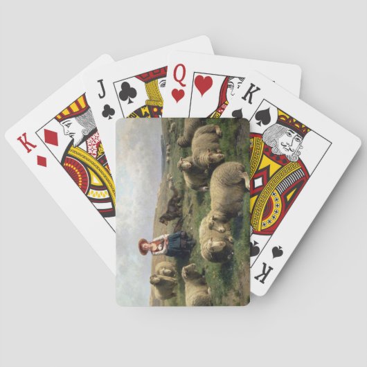 Schapen met schapen in een landschap speelkaarten (Achterkant)