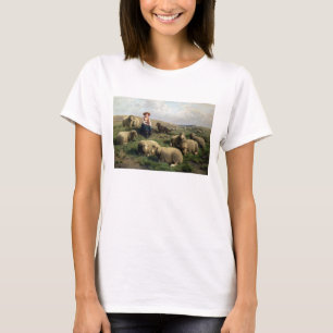 Schapen met schapen in een landschap t-shirt
