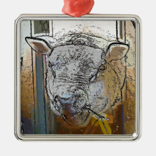 SCHAPEN METALEN ORNAMENT