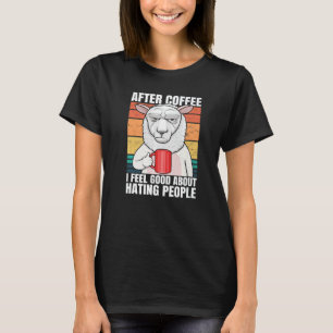 Schapen na koffie voel ik me goed over mensen hate t-shirt