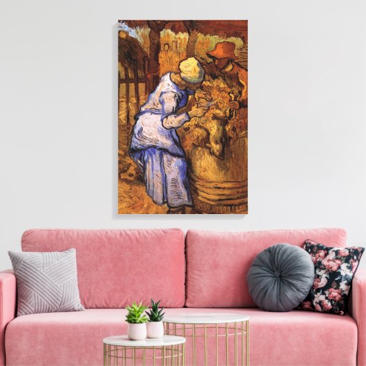 Schapen (na Millet) door Vincent van Gogh Canvas Afdruk (Insitu (Woonkamer))