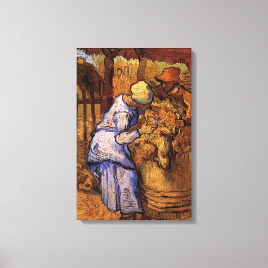 Schapen (na Millet) door Vincent van Gogh Canvas Afdruk (Voorkant)