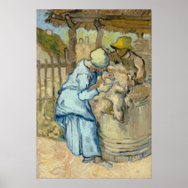 Schapen na Millet door Vincent Van Gogh Poster