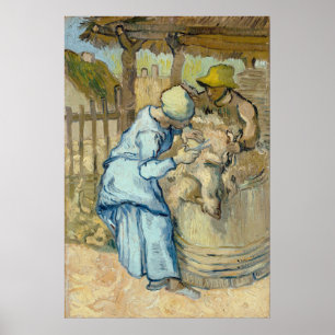 Schapen na Millet door Vincent Van Gogh Poster
