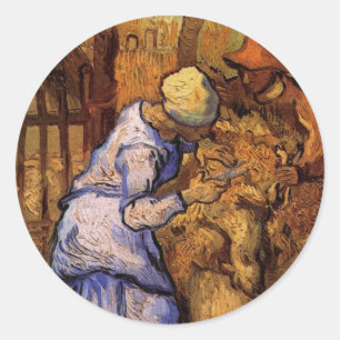 Schapen (na Millet) door Vincent van Gogh Ronde Sticker