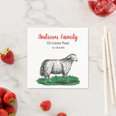  schapen Ooien landbouwhuisdieren die C-mas tekene Servet (Insitu)