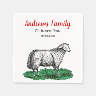  schapen Ooien landbouwhuisdieren die C-mas tekene Servet