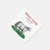  schapen Ooien landbouwhuisdieren die C-mas tekene Servet (Hoek)