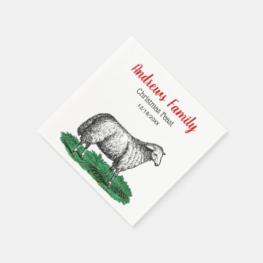  schapen Ooien landbouwhuisdieren die C-mas tekene Servet (Hoek)