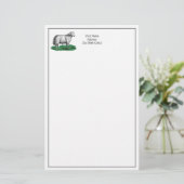 schapen Ooien landbouwhuisdieren Tekening C Briefpapier (Staand voorkant)