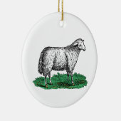  schapen Ooien landbouwhuisdieren Tekening C Keramisch Ornament (Rechts)