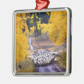 Schapen op Country Road Metalen Ornament (Links)