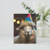Schapen op een Grappig Kleurrijk Verjaardagsfeest Briefkaart (Staand voorkant)