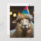 Schapen op een Grappig Kleurrijk Verjaardagsfeest Briefkaart (Voorkant / Achterkant)