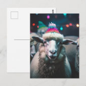 Schapen op een Grappig Kleurrijk Verjaardagsfeestj Briefkaart (Voorkant / Achterkant)